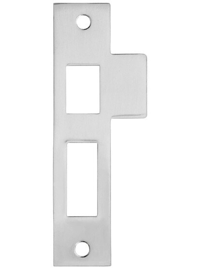 4 1/2 inch Solid Brass Mortise Strike Plate in Polished Chrome.